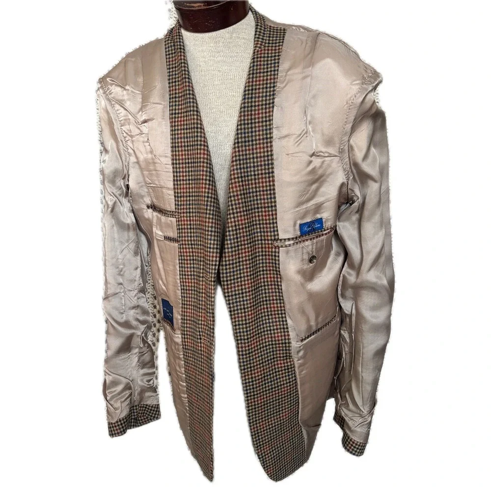 Holland & Sherry Royal Classic Houndstooth Wool‎ Blazer Premium Tom James 46L